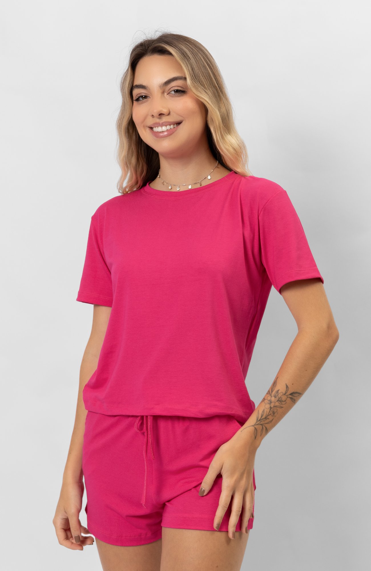 Conjunto Baby Look - Rosa
