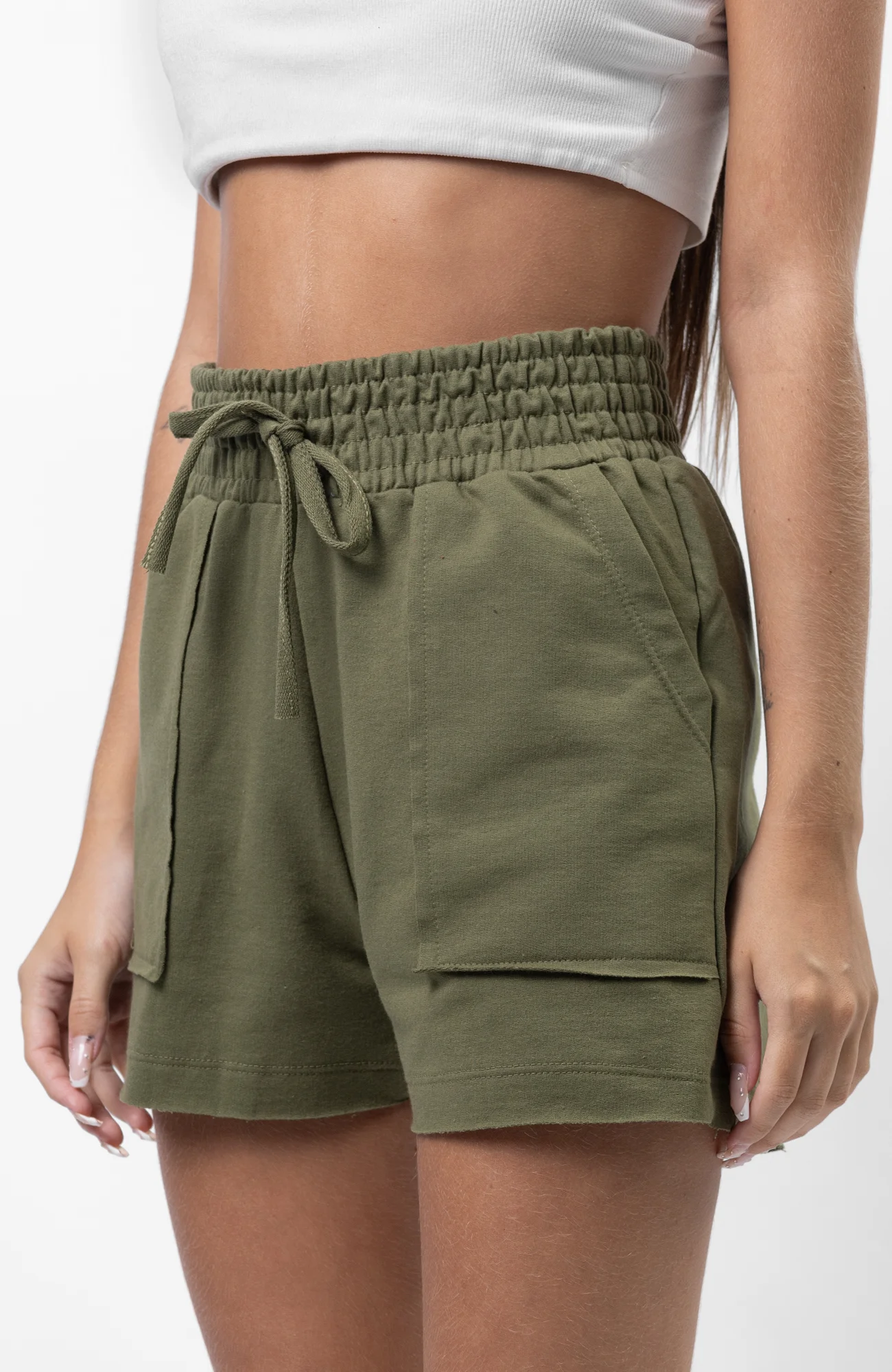 Shorts Com Bolso Sobreposto Moletinho