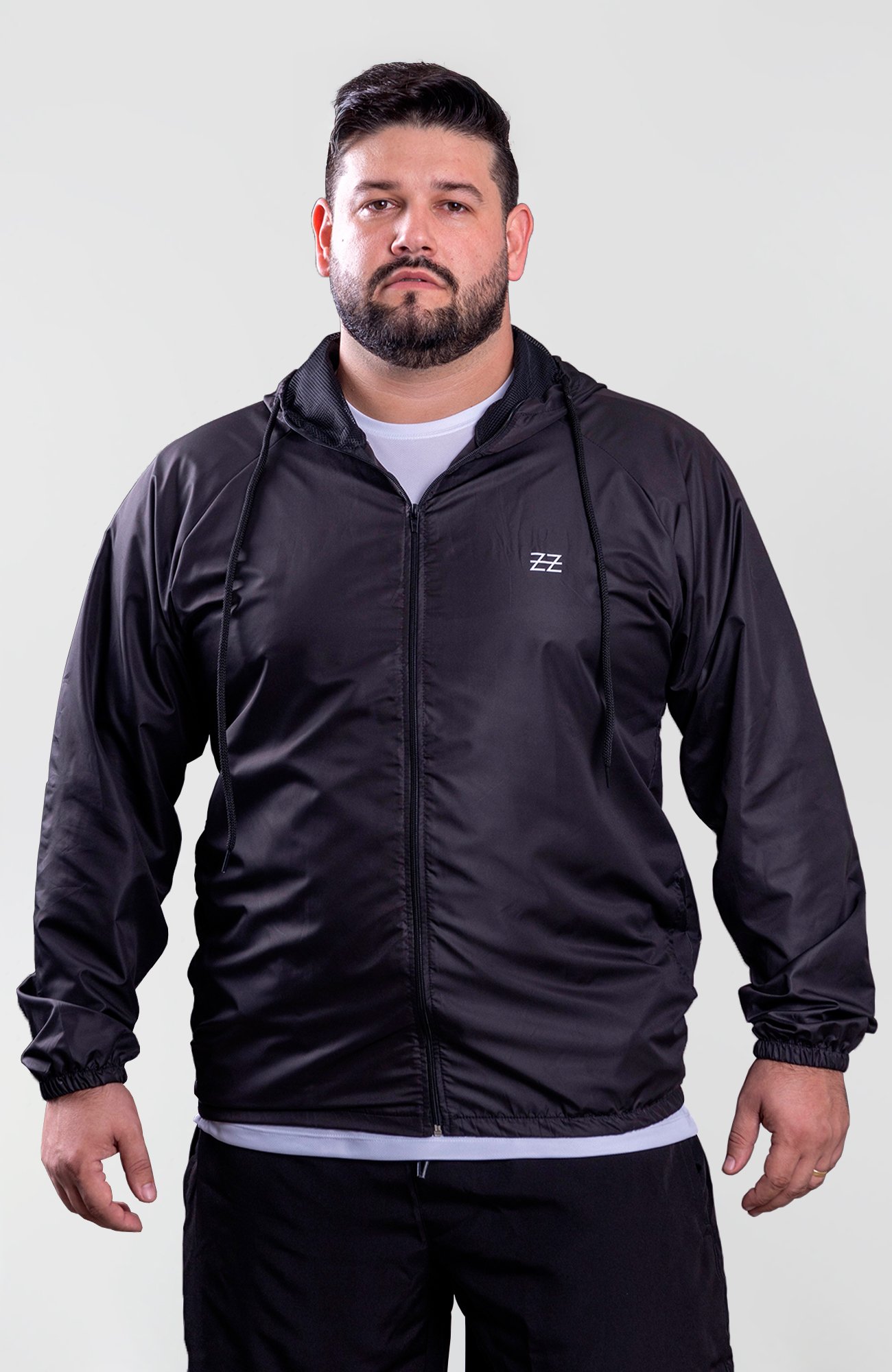 Jaqueta Corta Vento Masculina Plus Size Logo