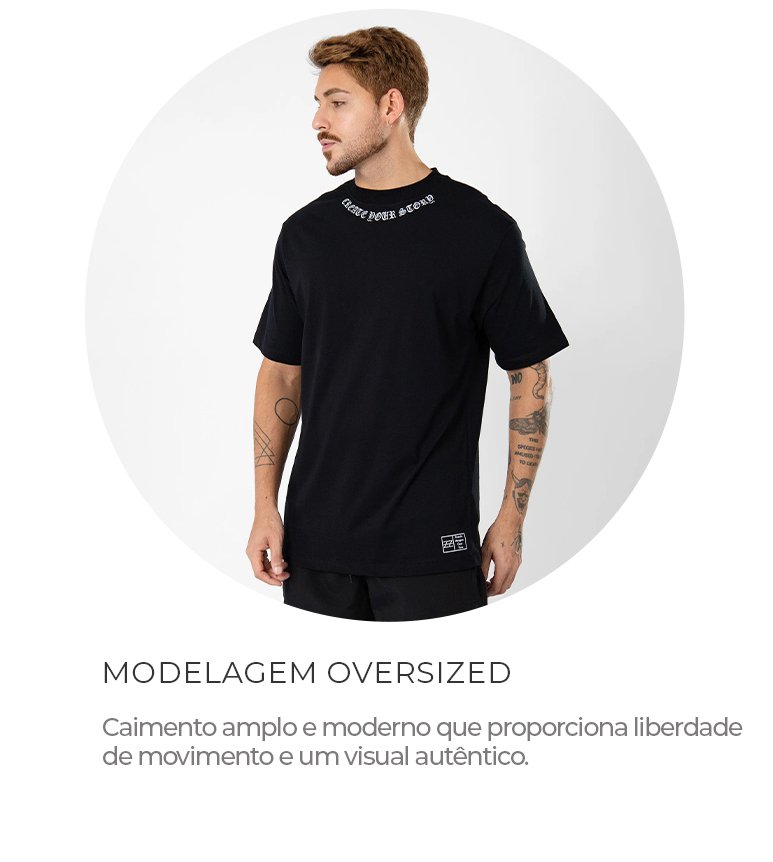 Camiseta Masculina Oversized Future - Preto